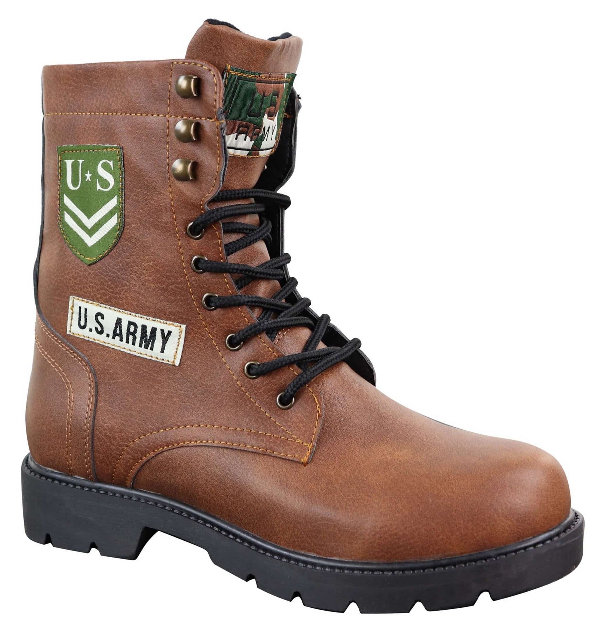 Botas de cano curto estilo exército americano para homem