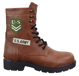 Botas de cano curto estilo exército americano para homem