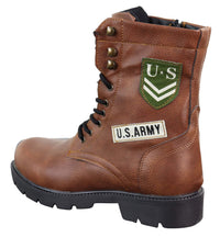 Botas de cano curto estilo exército americano para homem