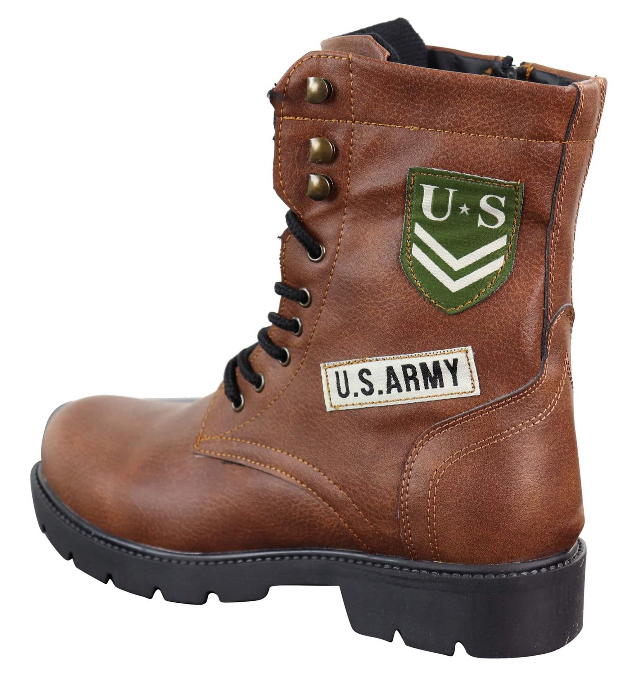 Botas de cano curto estilo exército americano para homem