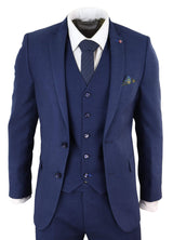 Terno masculino azul marinho slim fit de 3 peças