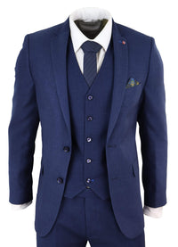 Terno masculino azul marinho slim fit de 3 peças