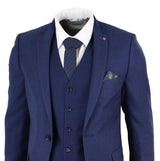 Terno masculino azul marinho slim fit de 3 peças