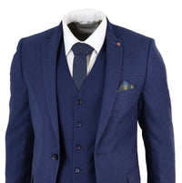 Terno masculino azul marinho slim fit de 3 peças