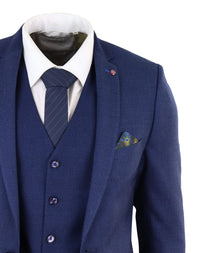 Terno masculino azul marinho slim fit de 3 peças