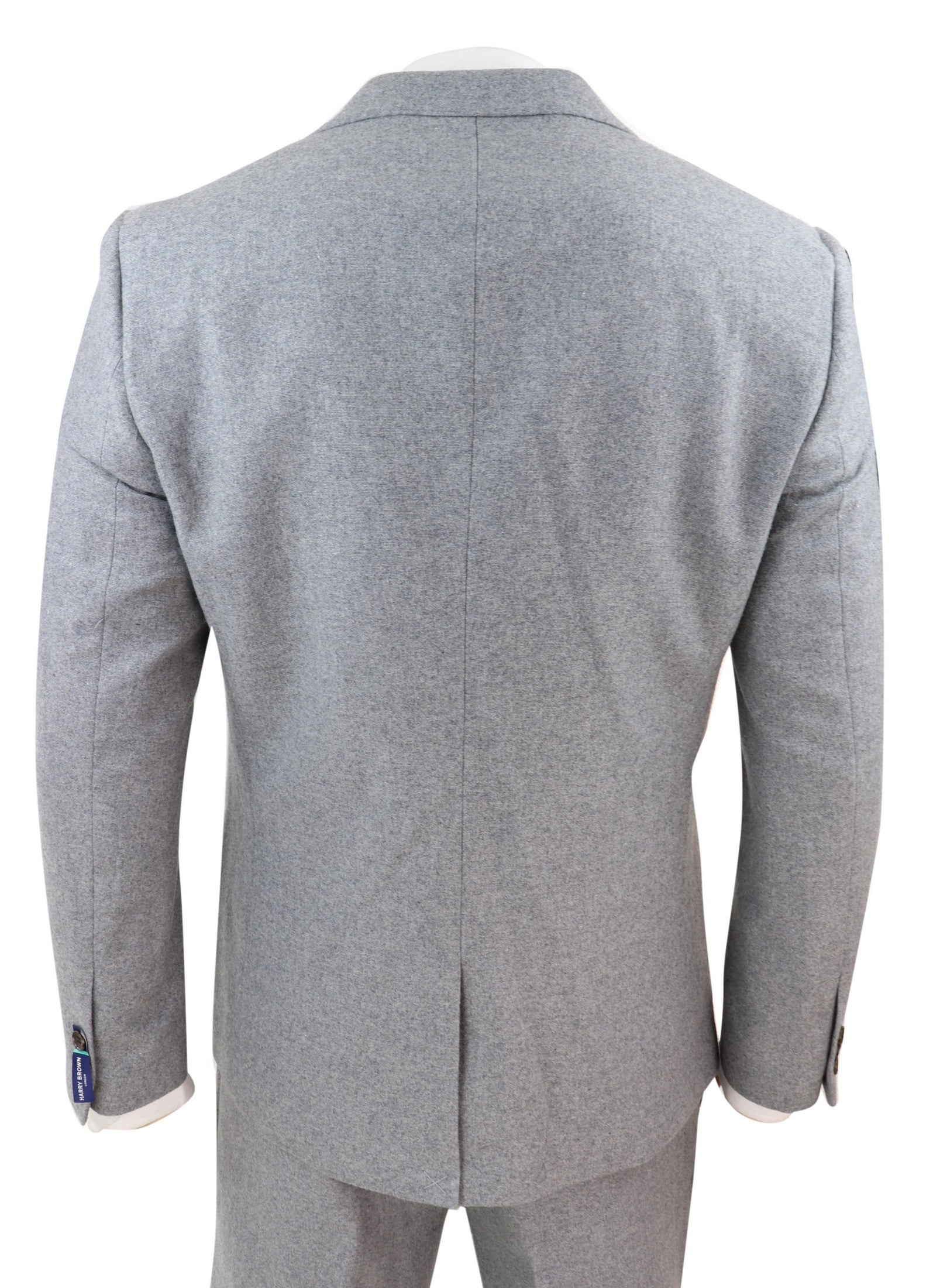 Terno masculino cinza de lã, 3 peças