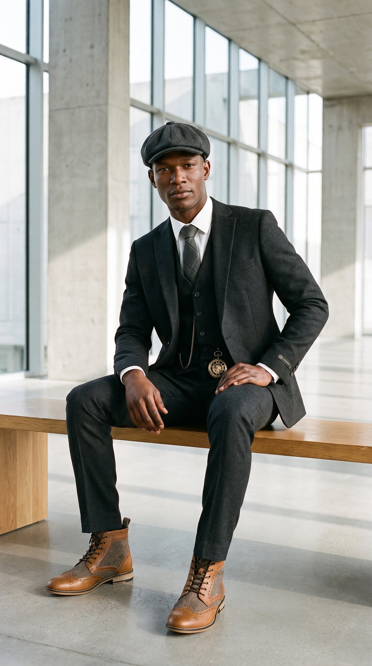 Look #495 styled with Terno masculino preto vintage dos anos 1920