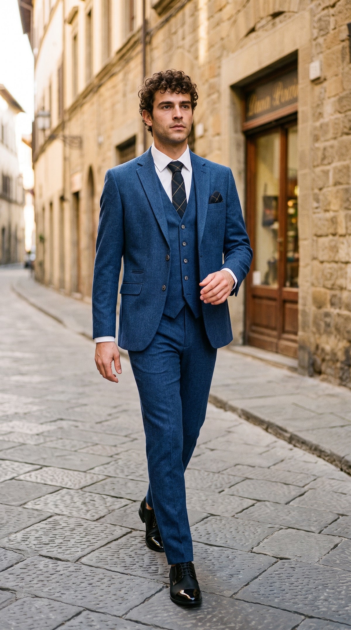 Look #263 styled with Terno Cavani Orson - Sarja Azul de 3 Peças