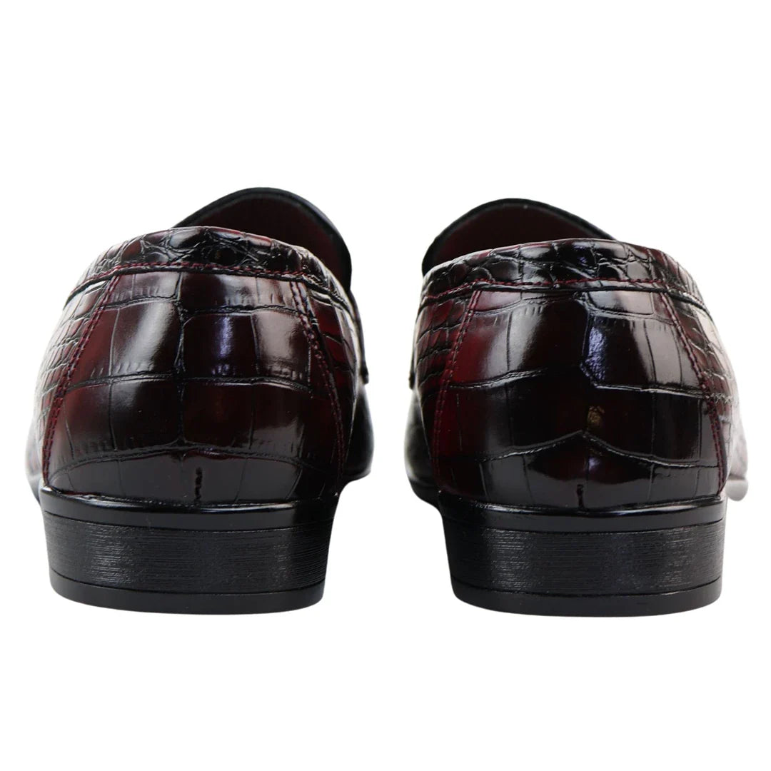 Mocassins sociais vermelhos masculinos sem fecho