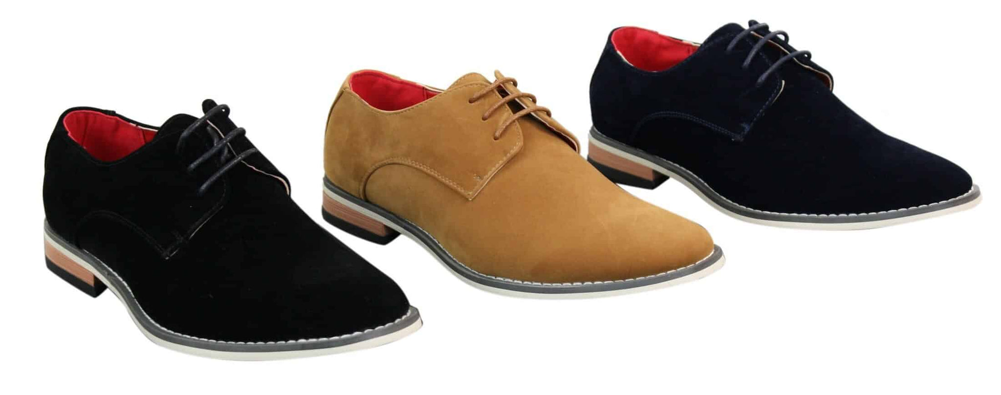 Fiorello 601 Sapato Oxford Masculino de Camurça, Estilo Casual e Elegante, com Cadarço, nas Cores Marrom, Preto e Azul