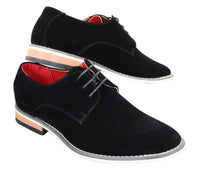 Fiorello 601 Sapato Oxford Masculino de Camurça, Estilo Casual e Elegante, com Cadarço, nas Cores Marrom, Preto e Azul