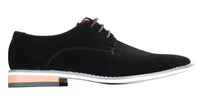 Fiorello 601 Sapato Oxford Masculino de Camurça, Estilo Casual e Elegante, com Cadarço, nas Cores Marrom, Preto e Azul