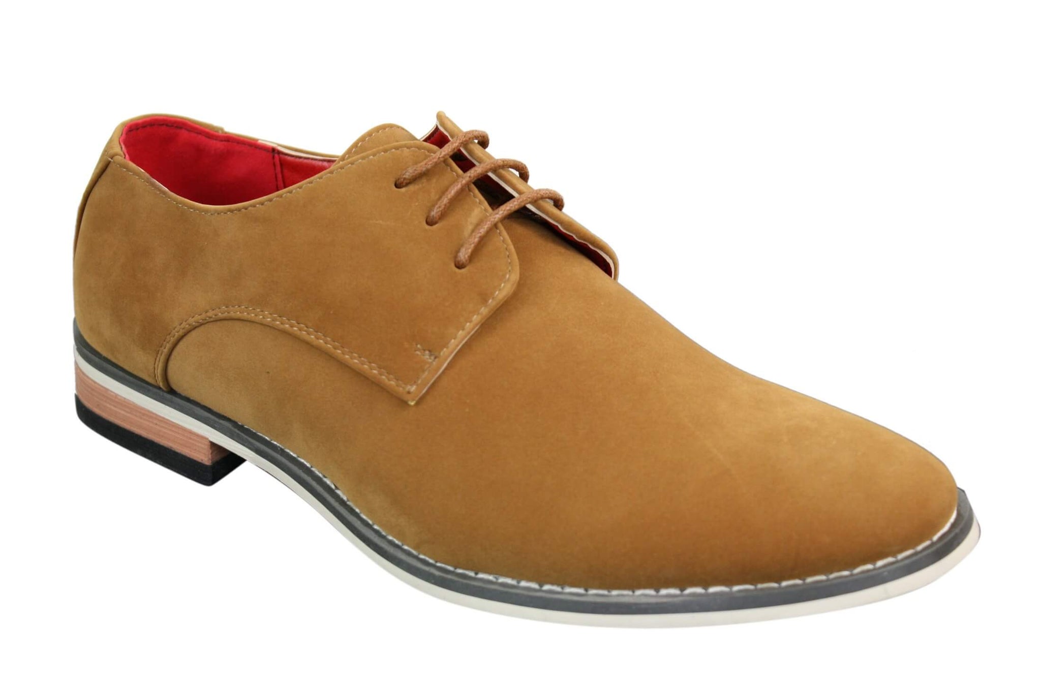 Fiorello 601 Sapato Oxford Masculino de Camurça, Estilo Casual e Elegante, com Cadarço, nas Cores Marrom, Preto e Azul
