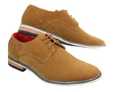 Fiorello 601 Sapato Oxford Masculino de Camurça, Estilo Casual e Elegante, com Cadarço, nas Cores Marrom, Preto e Azul