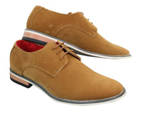 Fiorello 601 Sapato Oxford Masculino de Camurça, Estilo Casual e Elegante, com Cadarço, nas Cores Marrom, Preto e Azul