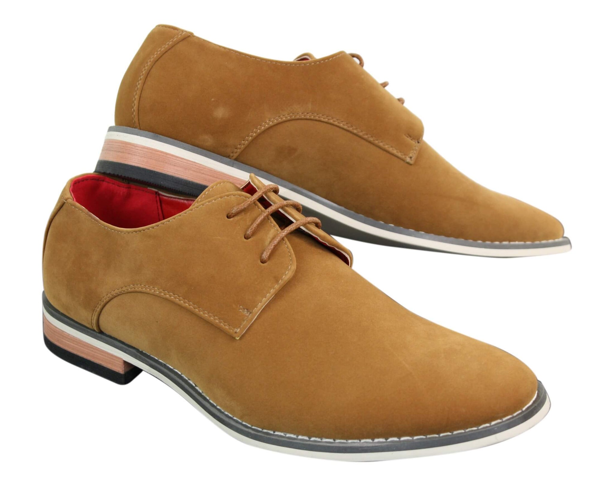 Fiorello 601 Sapato Oxford Masculino de Camurça, Estilo Casual e Elegante, com Cadarço, nas Cores Marrom, Preto e Azul