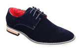 Fiorello 601 Sapato Oxford Masculino de Camurça, Estilo Casual e Elegante, com Cadarço, nas Cores Marrom, Preto e Azul