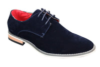 Fiorello 601 Sapato Oxford Masculino de Camurça, Estilo Casual e Elegante, com Cadarço, nas Cores Marrom, Preto e Azul