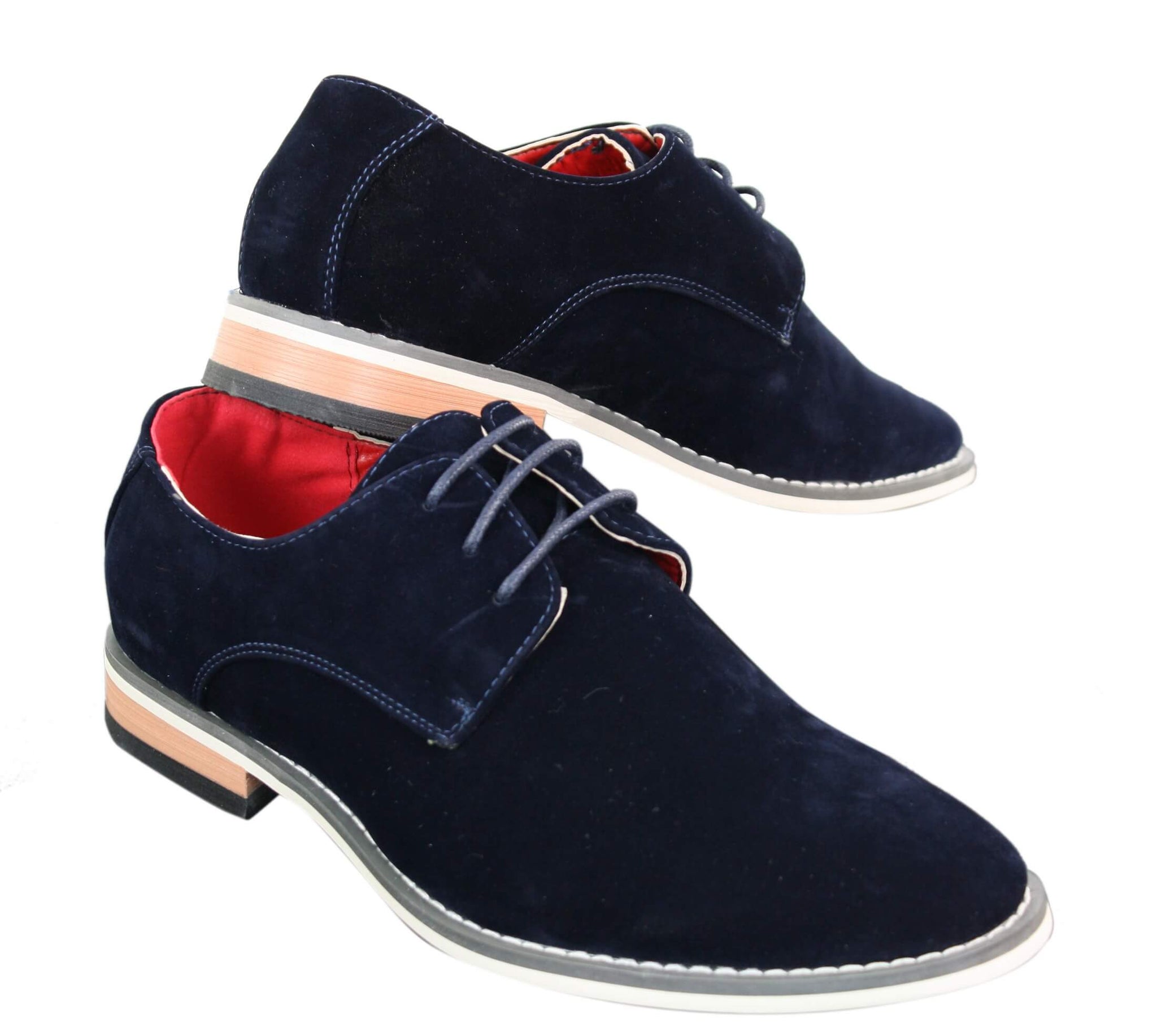 Fiorello 601 Sapato Oxford Masculino de Camurça, Estilo Casual e Elegante, com Cadarço, nas Cores Marrom, Preto e Azul
