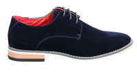 Fiorello 601 Sapato Oxford Masculino de Camurça, Estilo Casual e Elegante, com Cadarço, nas Cores Marrom, Preto e Azul