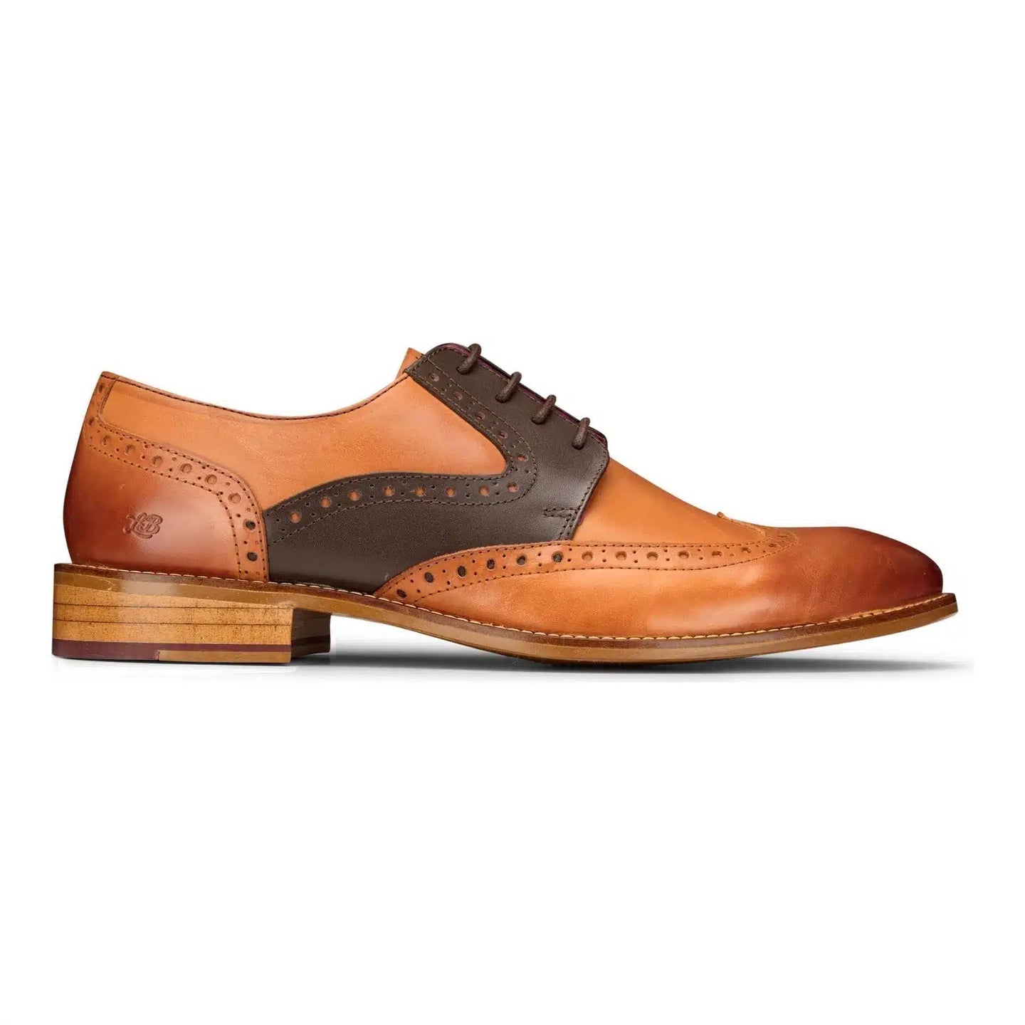 Sapatos Brogue masculinos em tons de bege, azul marinho, marrom e vermelho, com cadarço, estilo clássico vintage, para ocasiões formais, em couro legítimo.