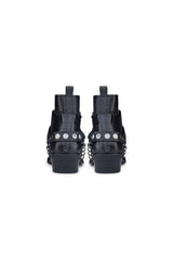 Botas de cowboy masculinas em couro legítimo com corrente.
