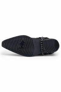 Botas de cowboy masculinas em couro legítimo com corrente.