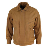 Jaqueta Bomber Clássica Masculina em Couro Nobuck - Bege