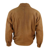 Jaqueta Bomber Clássica Masculina em Couro Nobuck - Bege