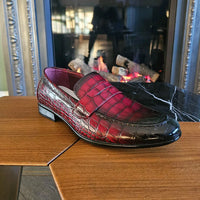Mocassins sociais vermelhos masculinos sem fecho