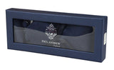 Conjunto de presente com gravata Paisley azul-marinho, lenço de bolso, abotoaduras e gravata floral em cetim.