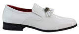 Sapatos masculinos de couro PU estilo pele de cobra branca