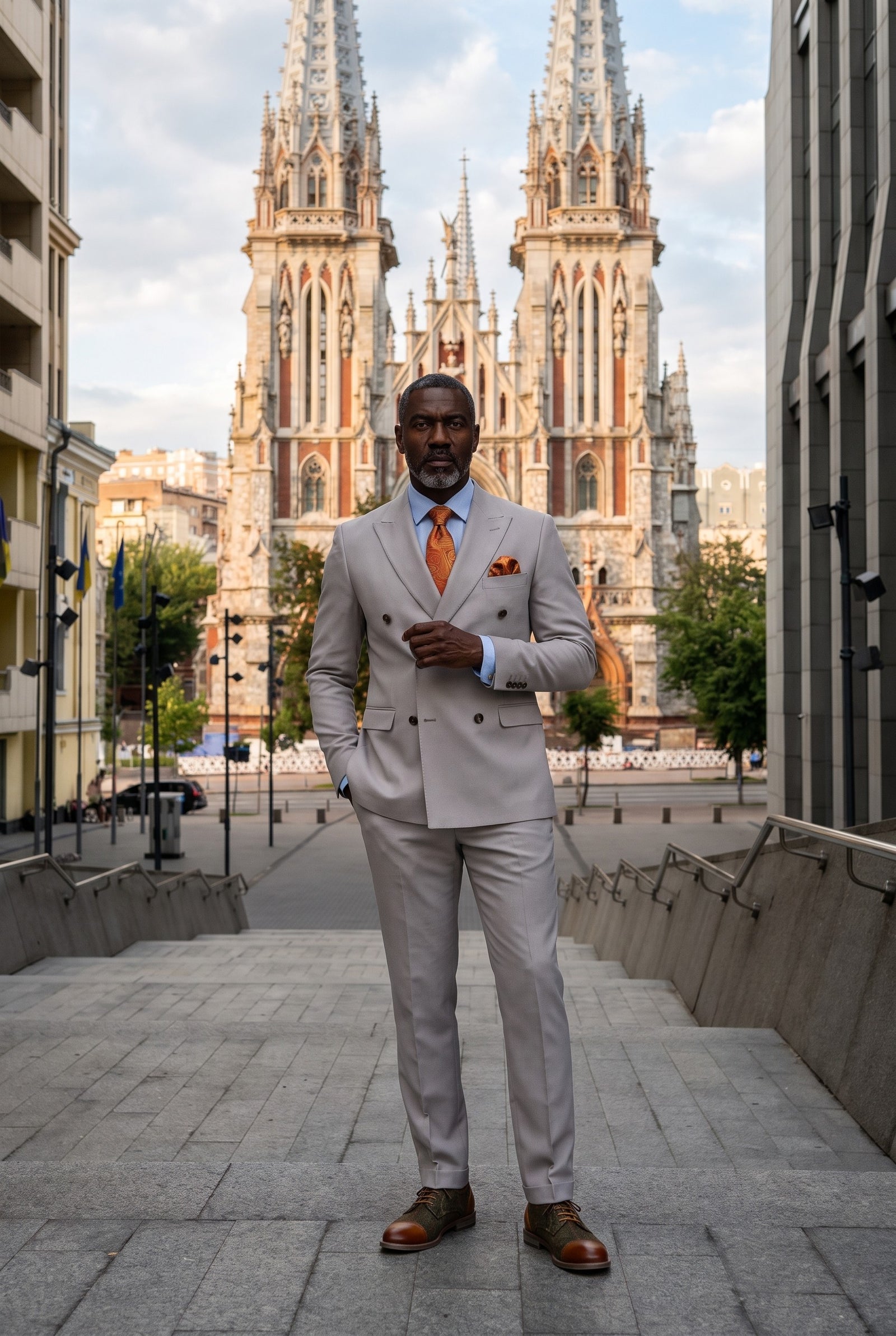 Look #655 styled with Mayfair - Terno Masculino Stone de 2 Peças com Abotoamento Duplo