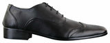 Gio Gino 907001 Sapato Brogue Masculino Preto Elegante em Couro PU com Cadarço, Estilo Clássico Italiano Gatsby