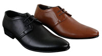 Sapatos masculinos casuais elegantes em couro PU perfurado nas cores preto, bege e marrom.