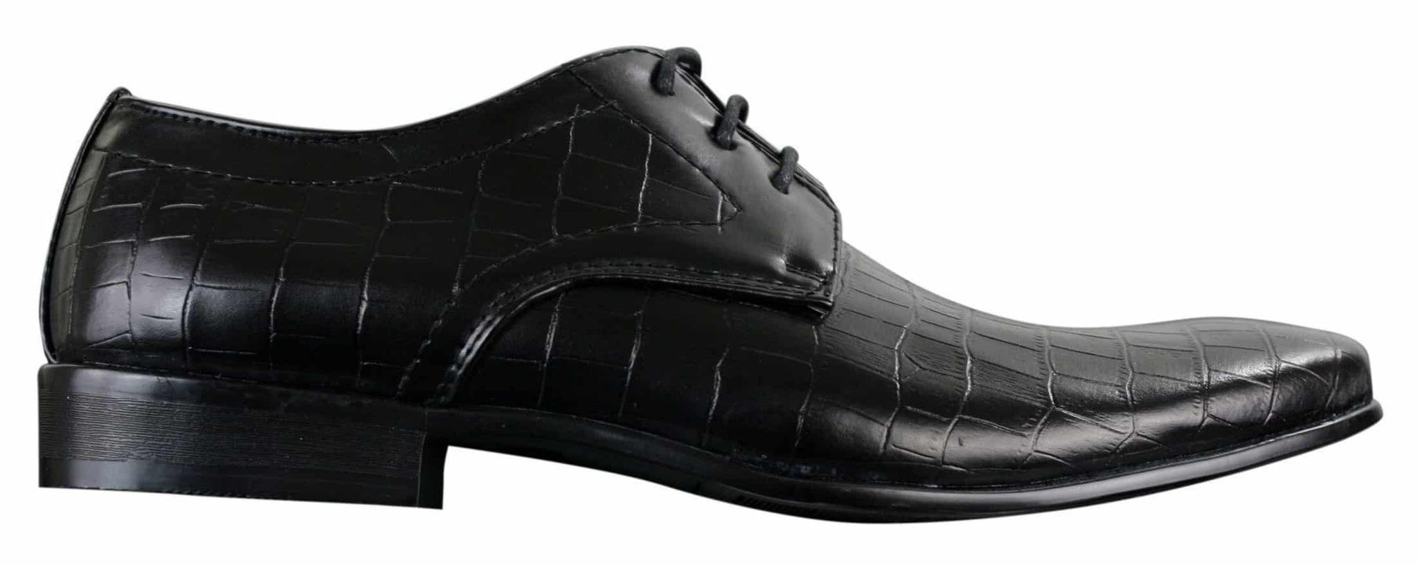 Sapatos masculinos de couro PU com estampa de crocodilo, nas cores preto, bege e marrom, com cadarço e bico fino.