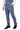 Calças masculinas Marc Darcy em tweed azul claro com estampa xadrez marinho, corte slim, modelo casual elegante, modelo Clinton.