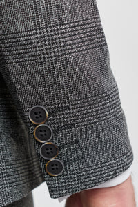 Terno masculino cinza xadrez Glen de 3 peças