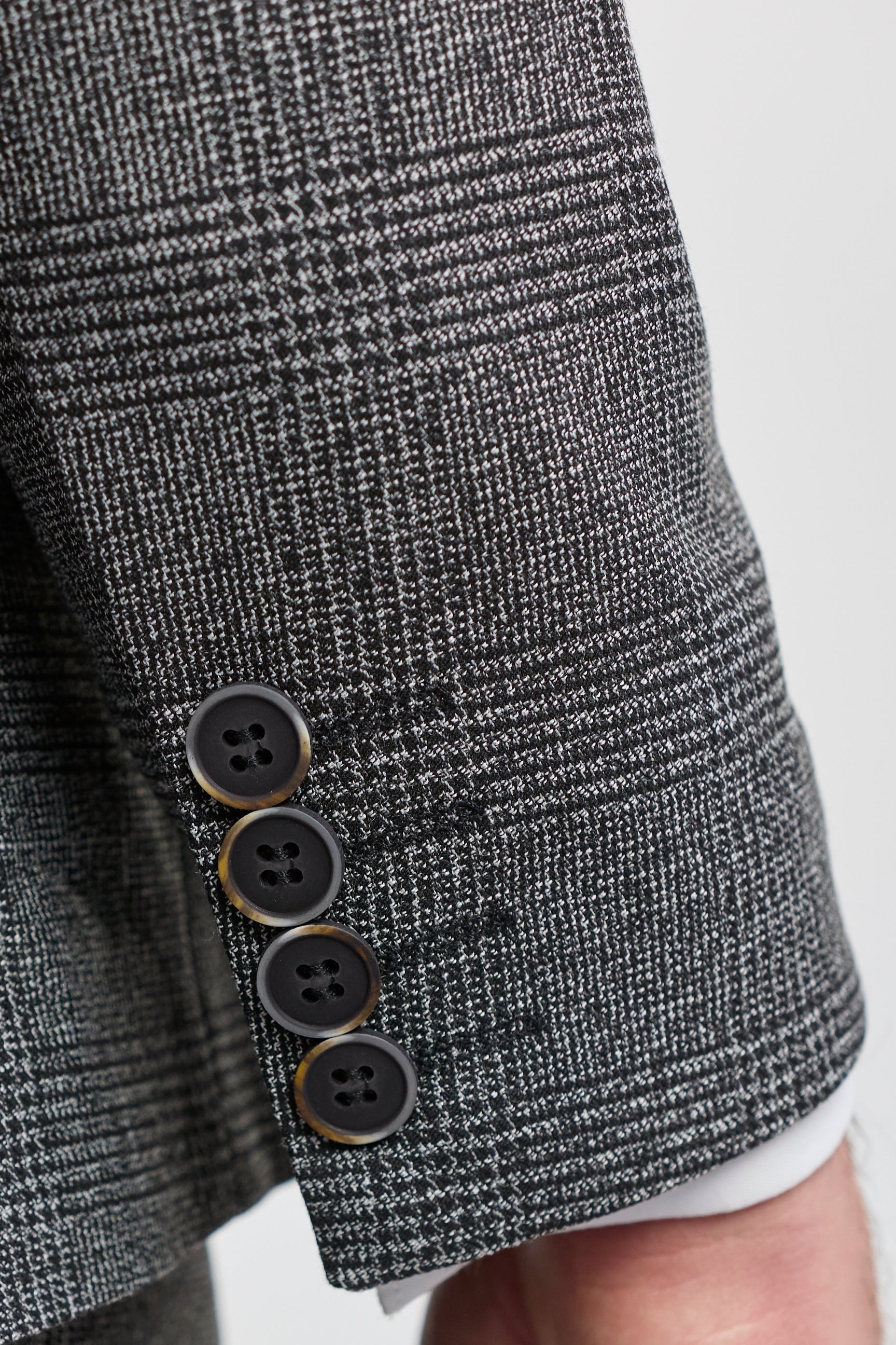 Terno masculino cinza xadrez Glen de 3 peças