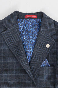 Terno masculino azul xadrez tartan de 3 peças