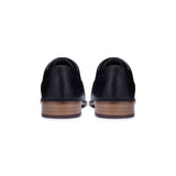 Sapatos Brogue Clássicos Masculinos em Couro Legítimo Preto com Cadarço, Elegantes e Formais, Estilo Vintage.