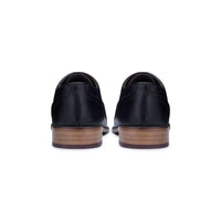 Sapatos Brogue Clássicos Masculinos em Couro Legítimo Preto com Cadarço, Elegantes e Formais, Estilo Vintage.
