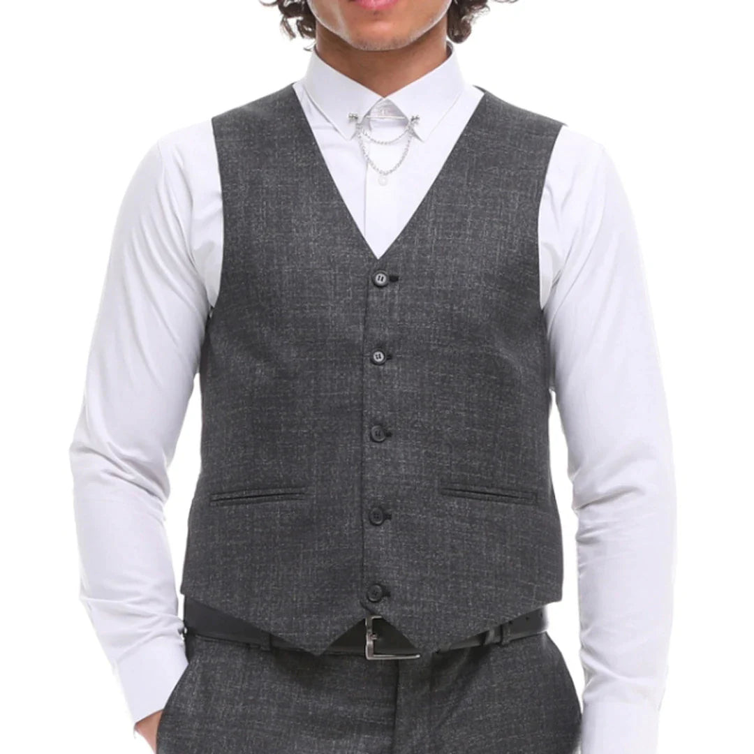 Terno masculino de 3 peças, xadrez cinza e marrom, corte sob medida, para casamento, formatura e corridas.