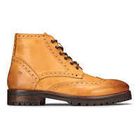 Botas masculinas de couro legítimo com plataforma e cadarço, estilo militar punk rock, pretas e bege.