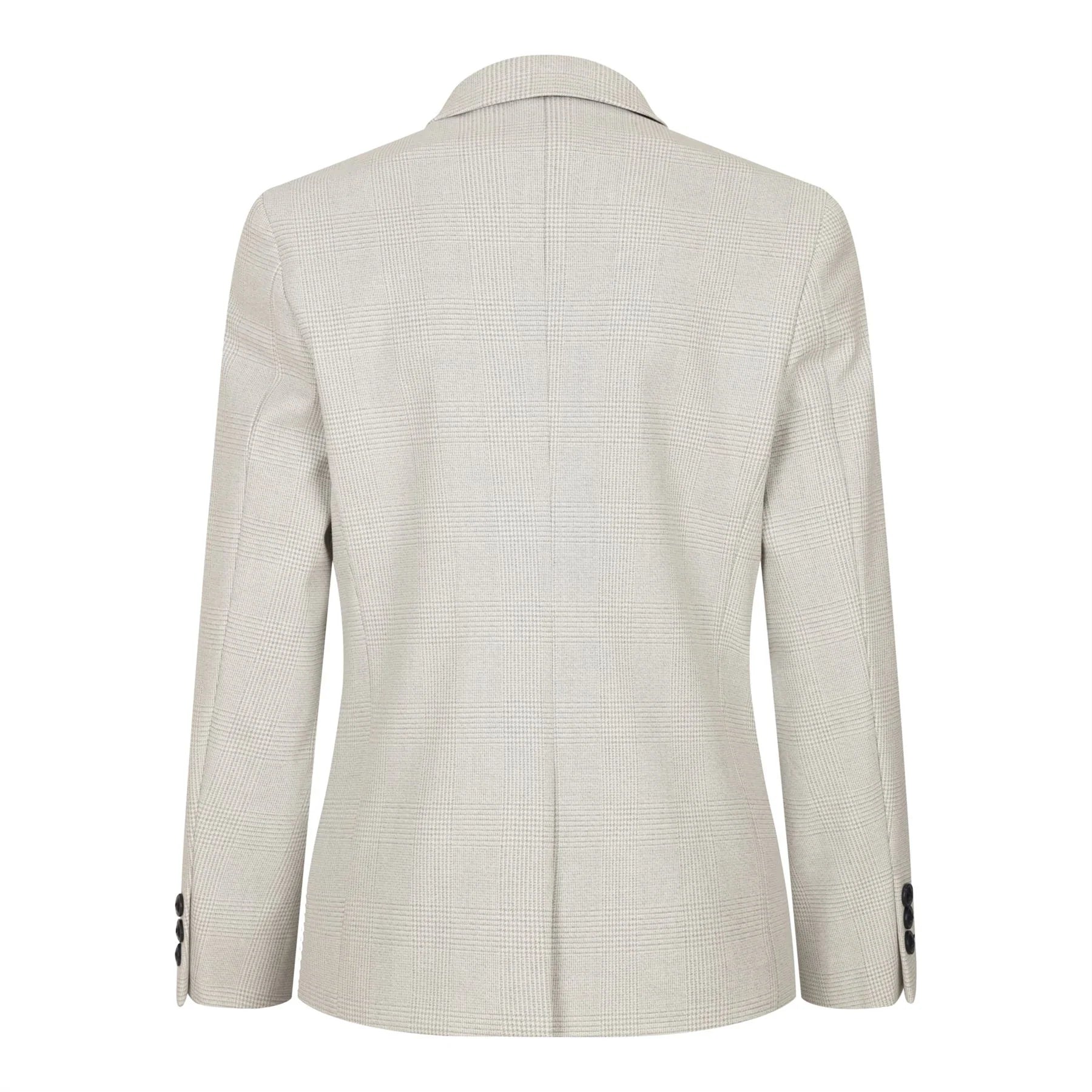 Terno infantil masculino de 3 peças em tweed creme com estampa xadrez, corte sob medida, elegante e formal. Ideal para casamentos e festas.