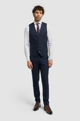 Colete masculino Caridi em tweed azul marinho