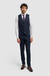 Colete masculino Caridi em tweed azul marinho