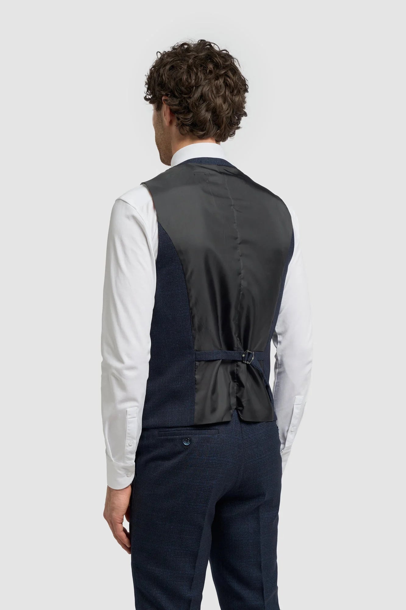 Colete masculino Caridi em tweed azul marinho