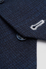 Colete masculino Caridi em tweed azul marinho