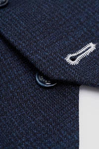 Colete masculino Caridi em tweed azul marinho